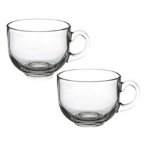 퓨어 시리얼볼 450ml 2p 유리 유리볼 손잡이 음료 컵