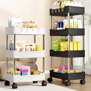 세제정리 원터치폴딩선반 이동트레이