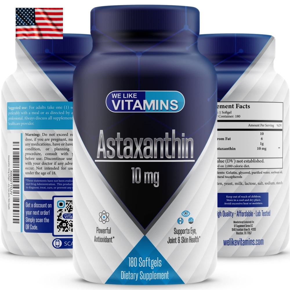 We Like Vitamins <b>Astaxanthin 10mg</b> 180캡슐 아스타잔틴 대용량