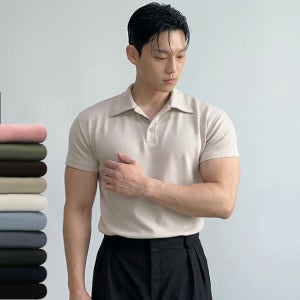 남자 머슬핏 반팔 머슬핏카라티 쿨링 냉감