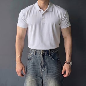 남자 머슬핏 반팔 머슬핏카라티 쿨링 냉감