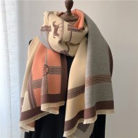 Fashion Winter Warm Cashmere Shawl Scarf for Women Horse Print Pashmina Thick Scarves Wrap Femal Po