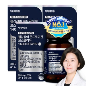 철갑상어 콘드로이친 보스웰리아 1400파워 상어연골 CS6형 저분자콜라겐 60정, 3개