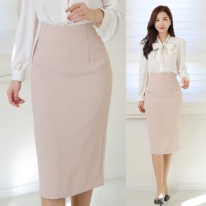 H라인 여자정장스커트 심플 미디 오피스룩 면접 유니폼 치마