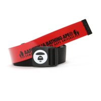 [베이프] 에이프 로고 프린티드 벨트 / AAPE Logo printed belt Bright Red