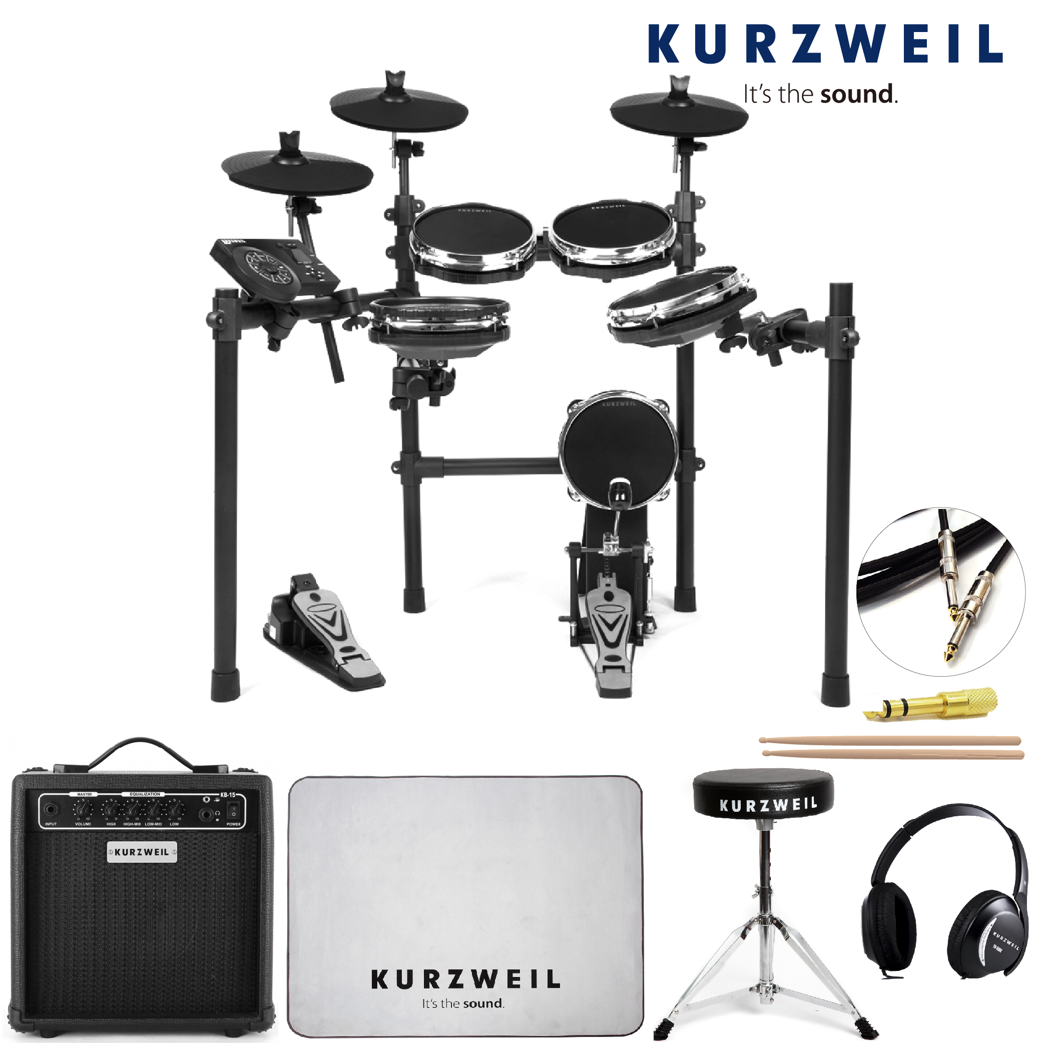 Kurzweil [공식직영] 커즈와일 전자드럼 KED-60 베이스 앰프 포함 풀패키지 KED60