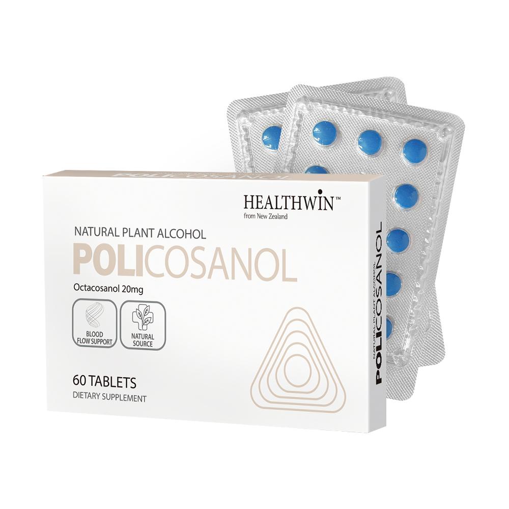 <b>HealthWin</b> Policosanol <b>헬스윈</b> 폴리코사놀 (<b>옥타코사놀</b> 20mg) 60정 2팩
