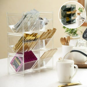홈카페 티백 투명정리함 미니 수납통 주방수납용품