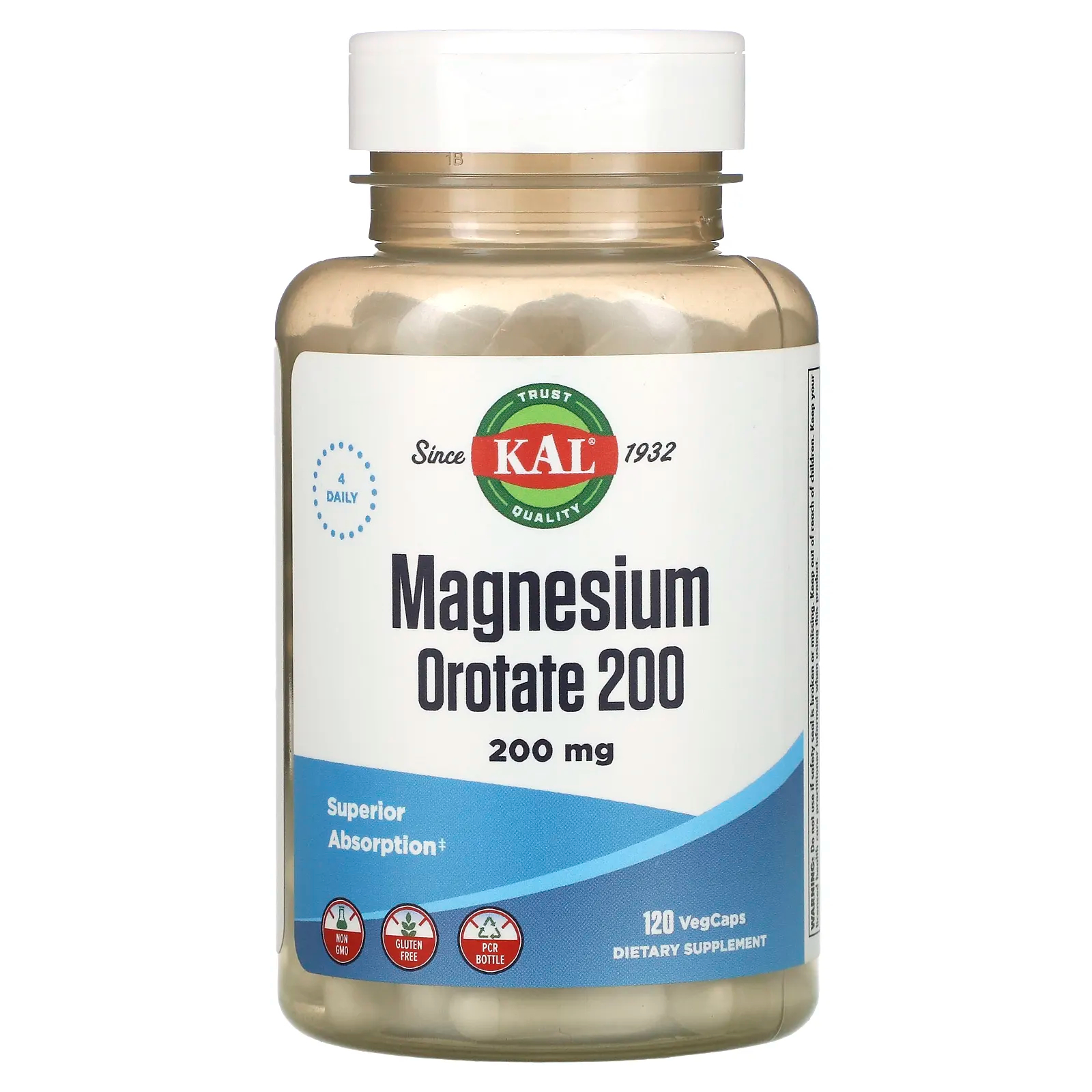 KAL <b>마그네슘</b> <b>Magnesium</b> Orotate 200 200mg 120베지캡슐