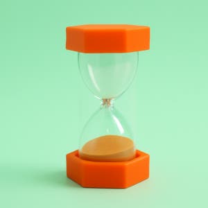 띵덕 육각형 칼라 이중 모래시계 1분 오렌지