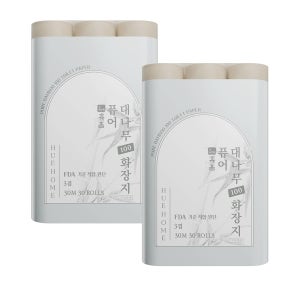 휴홈 퓨어 대나무 100 화장지 3겹 30m, 30롤, 2팩