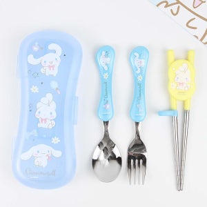 시나모롤 익스슬림 스텐젓가락 스푼 포크 케이스 세트 연습용 젓가락 유아 아동 수저세트