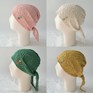 여성 플라워 레이스 중년여성모자 삼각두건 헤어두건 식당 주방 조리모 위생모 반다나