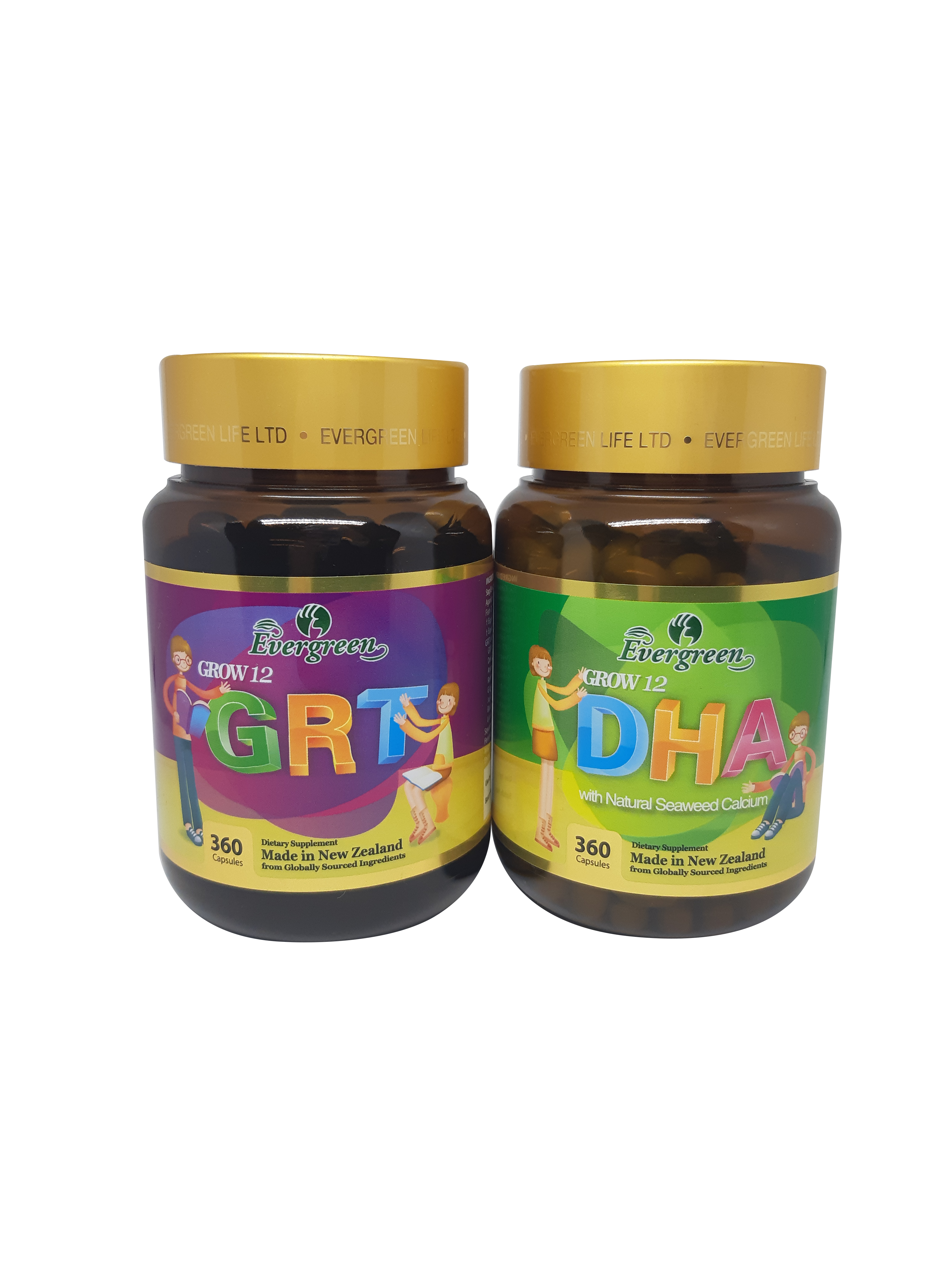 <b>에버그린 성장기</b> 어린이 GRT+DHA 500mg 360캡슐 5박스
