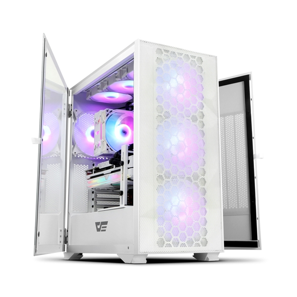 DARKFLASH DLX21 RGB MESH 강화유리 화이트 (미들타워)