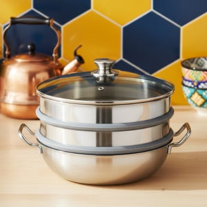 국산 IH 통3중 304 인덕션 스텐 찜기 전골냄비 찜냄비 일품 3단 33cm