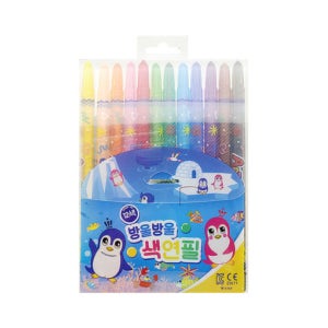 크라운 방울방울 색연필 12색 세트 샤프식 돌돌이 회전식 돌리는