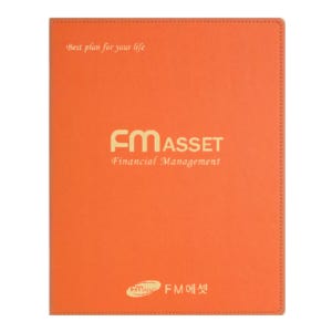 FM에셋 보험 증권 파일 바인더 철 - 솔리드 오렌지 가죽 화일 15p