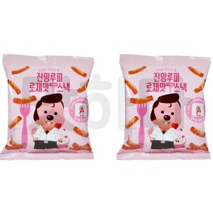 잔망루피 로제맛 떡볶이 스낵 80g 2개 띠부실과자 간식거리