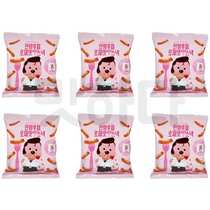 잔망루피 로제맛 떡볶이 스낵 80g 6개 띠부실과자 간식거리