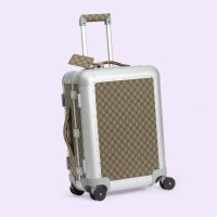 GUCCI 구찌 Aluminum GG Cabin Trolley 캐리어 베이지 에보니 GG 슈프림 캔버스 740391 9AACF 8167