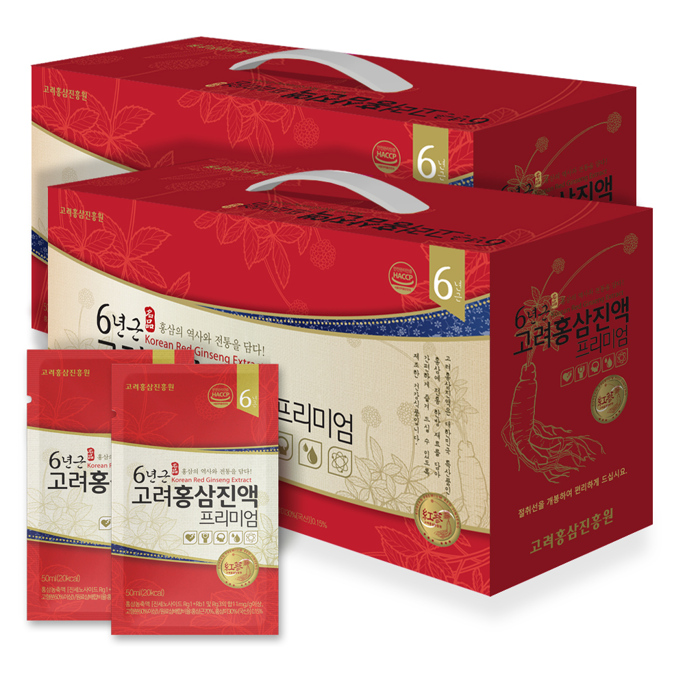 고려홍삼진흥원 6년근 홍삼 진액 엑기스 파우치 스틱 홍삼즙 30포, 2개