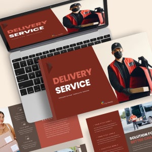 배달 서비스 파워포인트 PPT 템플릿 (딜리버리, 배송, 배달, 유통, 화물, 물류)