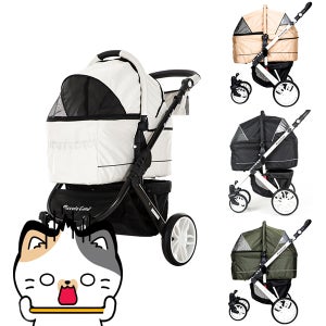 피콜로카네 강아지 유모차 개모차 폴딩 애견 고양이 탄토2, 블랙