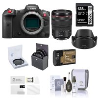 캐논 eos r5 c 미러리스 디지털 시네마 카메라(rf 24-105mm f4 l is usm 렌즈 128GB SD 메모리 카드 배터리 및 액세서리 키트 포함)