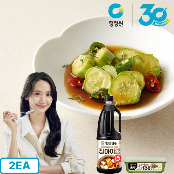 [N배송]청정원 햇살담은 장아찌 간장소스 1.7L, 2개 + 고기전용쌈장 170g 1개