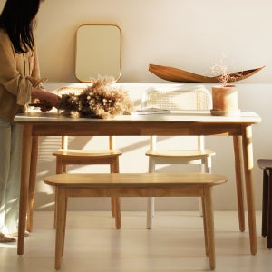 자야캠핑 카야니 양면 HPM 유칼립투스 원목 직사각 4인용 식탁 테이블 1400