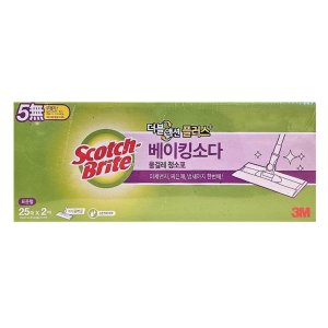 3M 스카치브라이트 더블 액션 플러스 베이킹소다 물걸레 청소포 WET 50매 코스트코
