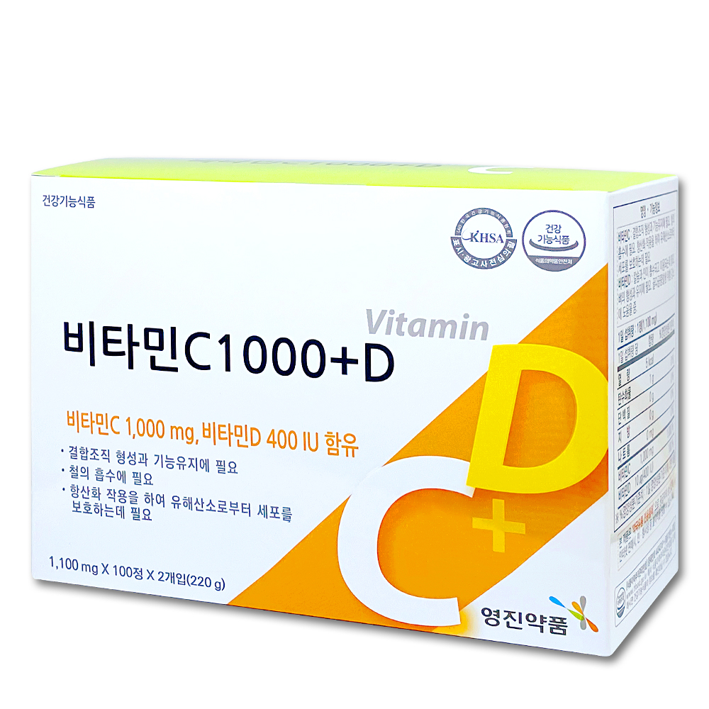 영진약품 <b>비타민C</b>1000mg 플러스 D400IU 200정