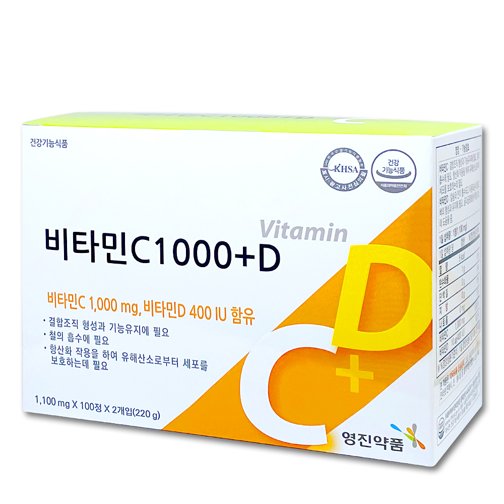 영진약품 <b>비타민</b>씨 C1000mg + D400IU 200정
