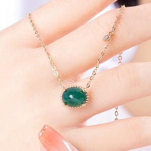 14K 18K 러운빛 그린오닉스 천연석 주얼리 아내 선물 골드 목걸이