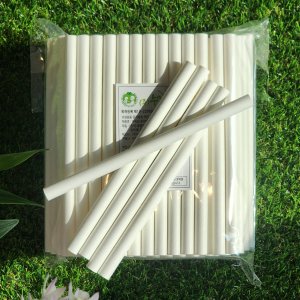 무향무코팅 12파이 25cm 벌크포장 1000개입 누리다온 자연분해 종이빨대(스무디,버블티용)