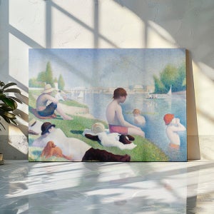 조르주 피에르 쇠라 인테리어 명화 그림 아스니에르에서 물놀이하는 사람들 18호 70x50cm 캔버스액자