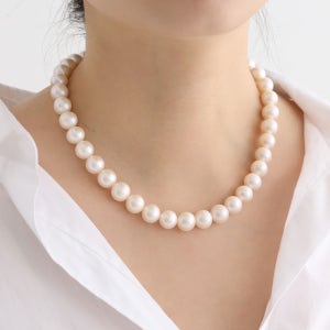 쥬릭스 AAAA급 10mm 11mm 12mm 천연 담수 진주목걸이 14k 기념일 한복 혼주