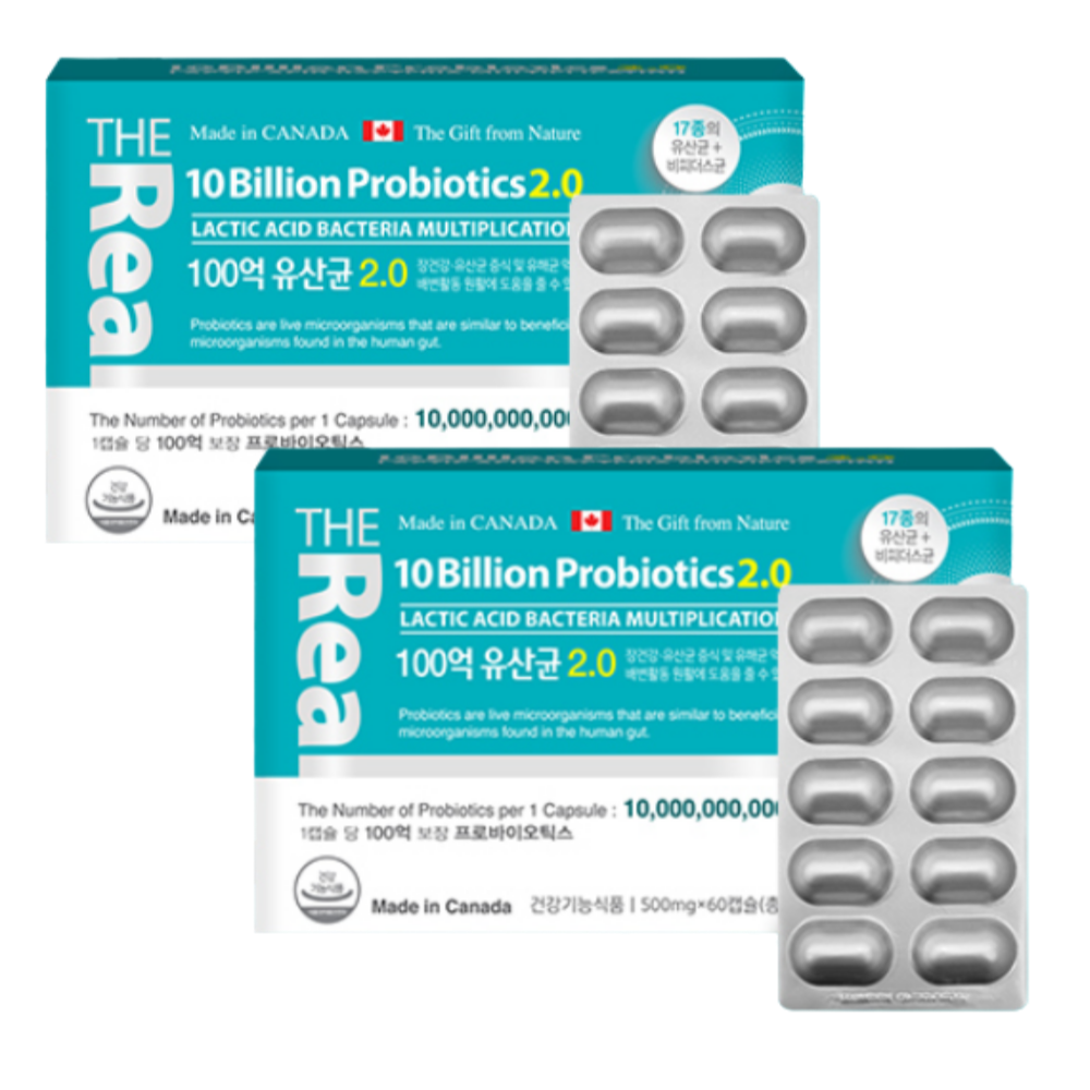 더 리얼 장용성 다이렉트 100억 유산균 60캡슐 2박스 장건강 롱검