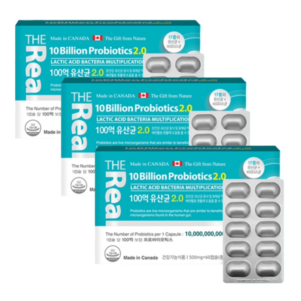 더 리얼 장용성 다이렉트 100억 유산균 60캡슐 3박스 장건강 롱검