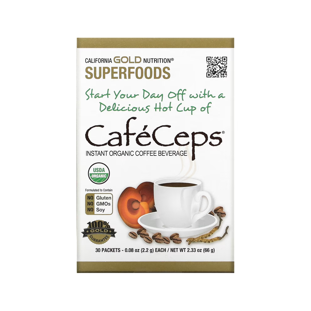 CGN <b>CafeCeps</b> 동충하초 영지버섯파우더 커피 30패킷