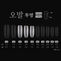 네일 리필 팁 오발 투명 (50입) / 인조 손톱