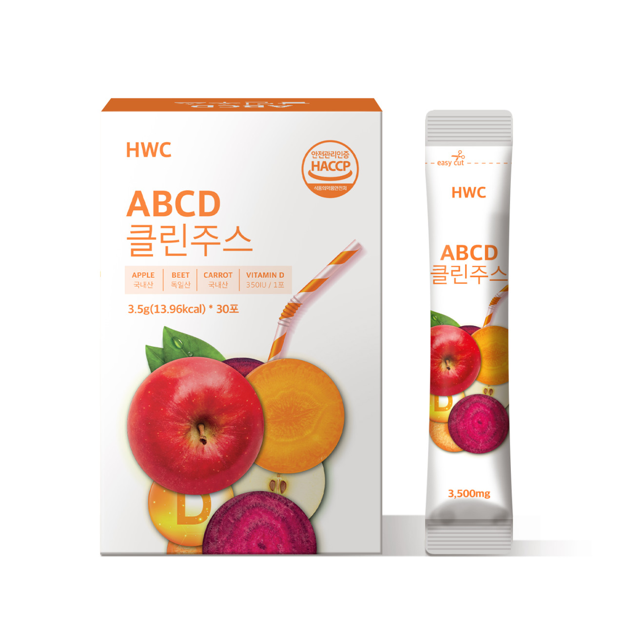 <b>HWC</b> ABCD 클린주스 빼빼주스 사과 당근 비트 비타 30포 4박스