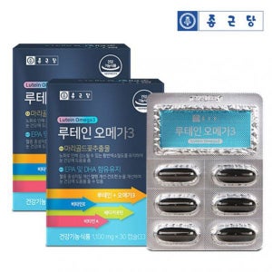 종근당 루테인 오메가-3 눈건조 안구 건강 영양제 1+1 황반변성 눈시림 눈건조할때 시력좋아지는법 보조제