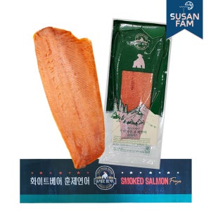 화이트베어 건염 훈제연어 슬라이스 9kg 박스 연어 (업소 도매용)