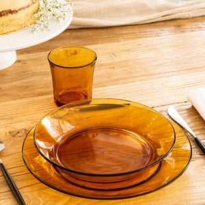 [디시위시] 듀라렉스 투명 리스 클럽접시 13.5cm 전사인쇄 유리플레이트 인쇄 강화 원형 유리접시 플레이트