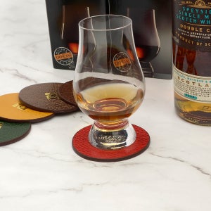 가죽 위스키 잔 코스터 글렌캐런 전용 가죽 코스터 루벤트메이드 단체기념품 주문제작
