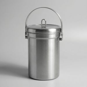 재리마켓 SUS304 스텐 음식물쓰레기통 3L 냄새차단 밀폐 음쓰통 봉투홀더