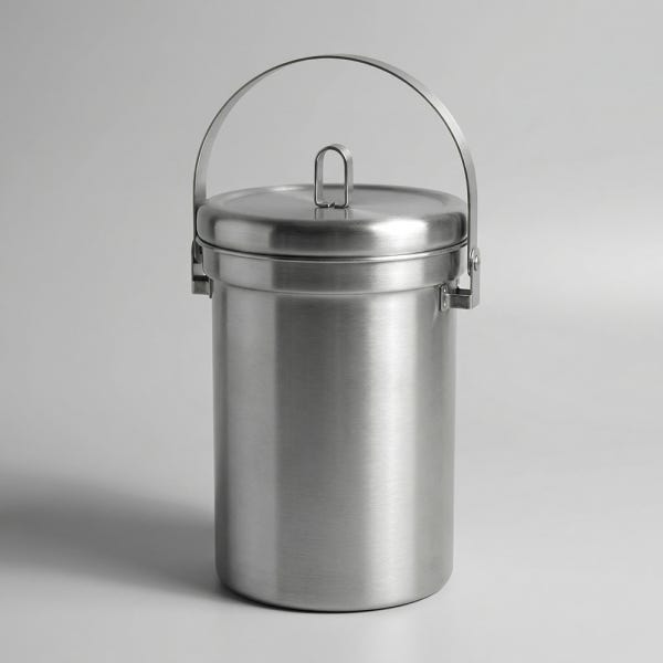 재리마켓 SUS304 스텐 음식물쓰레기통 3L 냄새차단 밀폐 음쓰통 봉투홀더