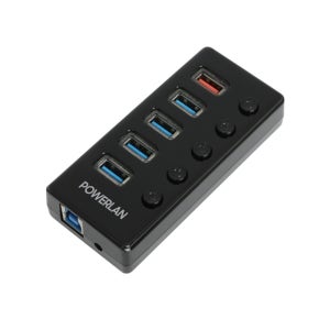 파워랜 5포트 USB3.0 허브 개별 스위치 DC5V 유전원 PL-UH305P